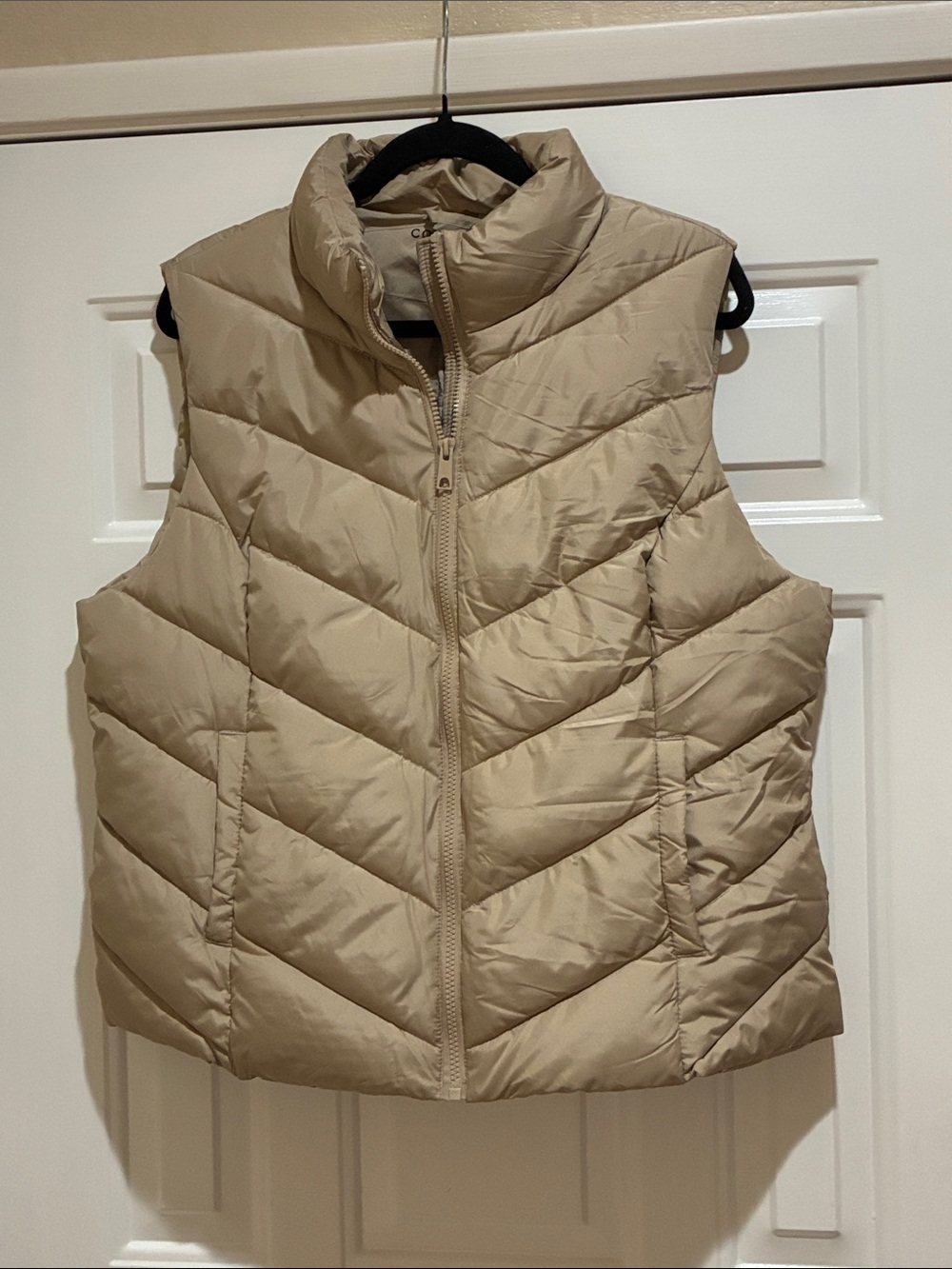 Cole Haan Signature Lightweight Tan Quilted Puffer Vest